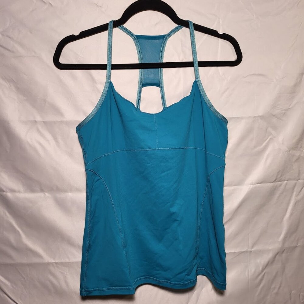ALO Yoga Vintage Logo Tank Blue sz Large